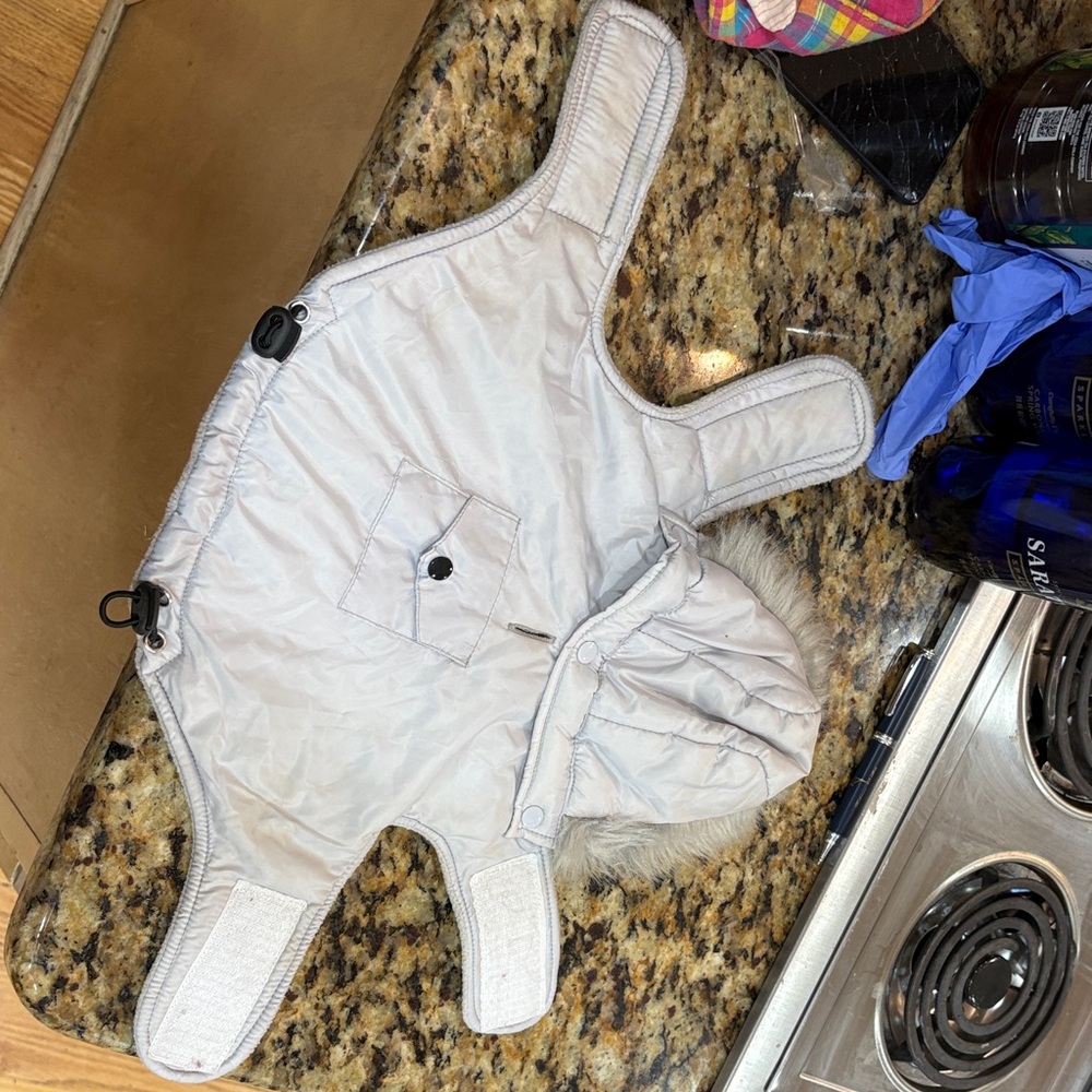 Martha Stewart Gray Pet Coat with Faux Fur